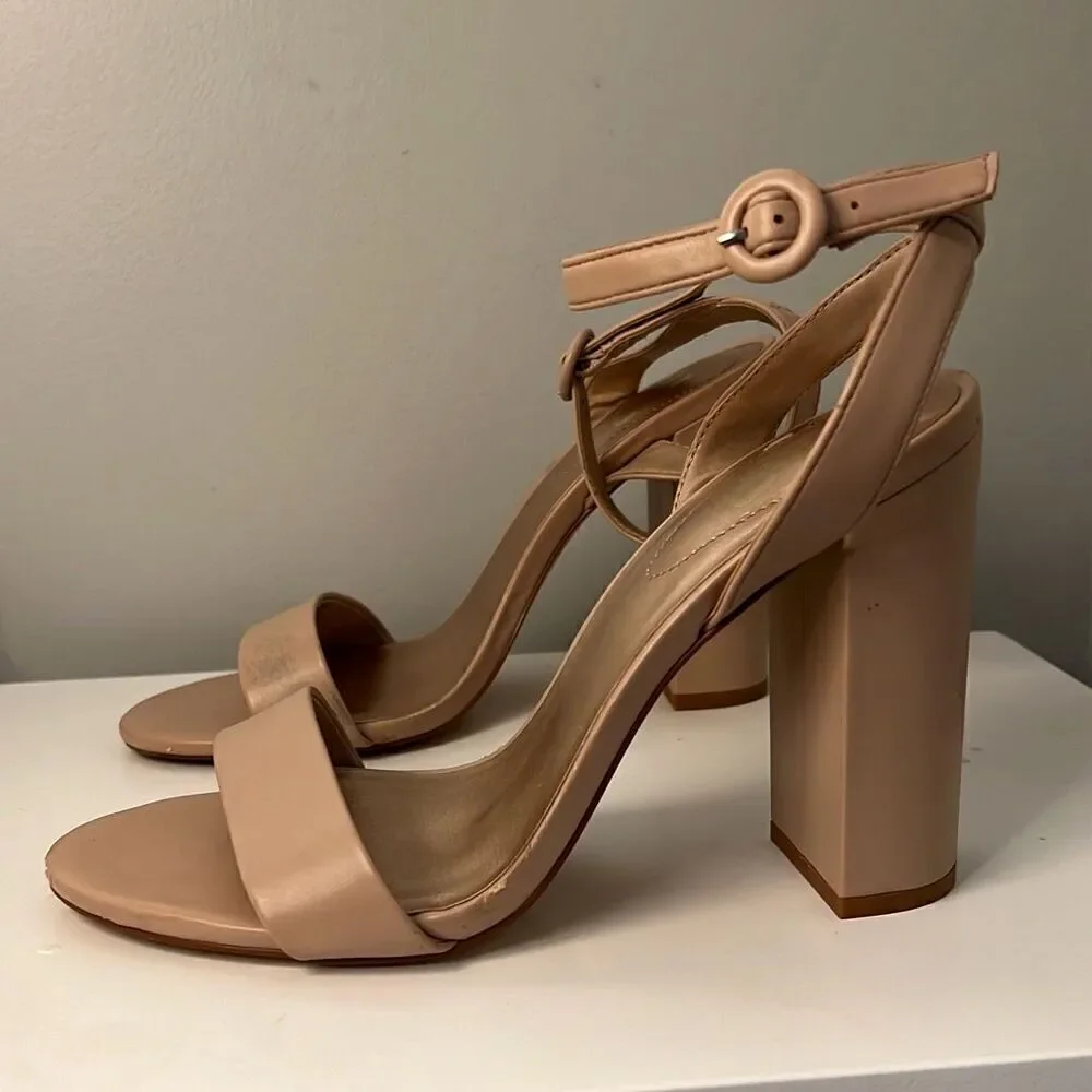 Mix No. 6 Women's Lole Nude Patent Leather Ankle Strap Heels